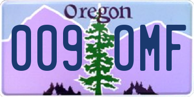 OR license plate 009OMF