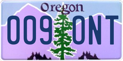 OR license plate 009ONT