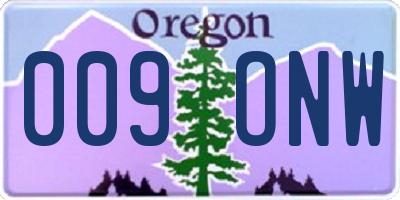 OR license plate 009ONW