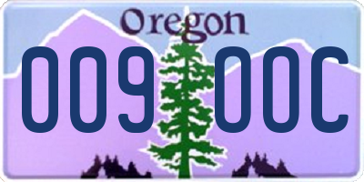 OR license plate 009OOC