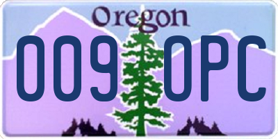 OR license plate 009OPC