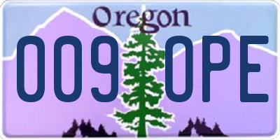 OR license plate 009OPE