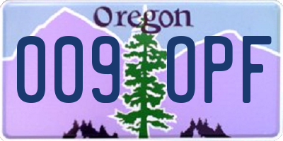 OR license plate 009OPF