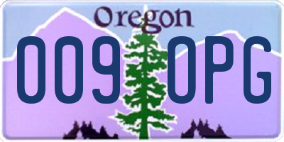 OR license plate 009OPG