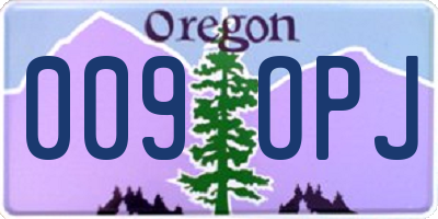 OR license plate 009OPJ