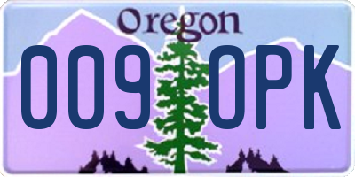 OR license plate 009OPK