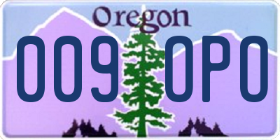 OR license plate 009OPO