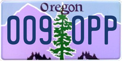 OR license plate 009OPP
