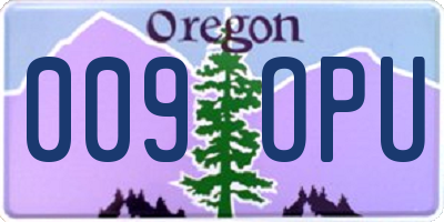 OR license plate 009OPU