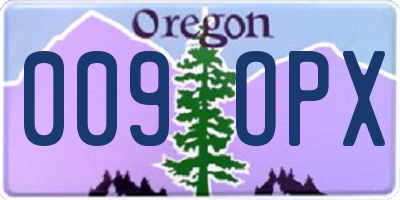 OR license plate 009OPX