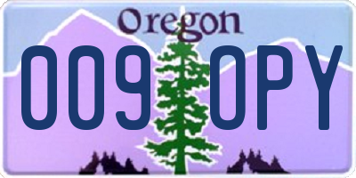 OR license plate 009OPY