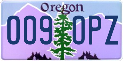 OR license plate 009OPZ