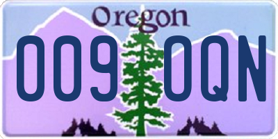 OR license plate 009OQN