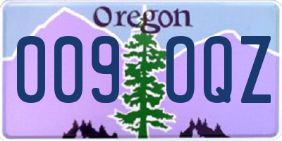OR license plate 009OQZ