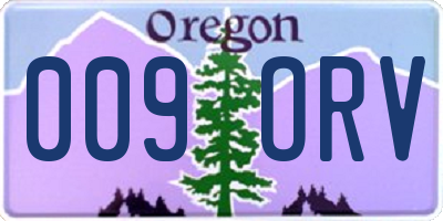 OR license plate 009ORV