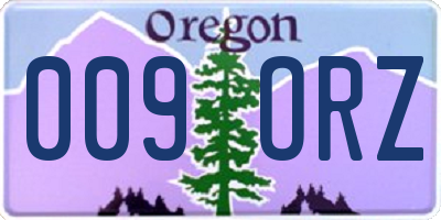 OR license plate 009ORZ