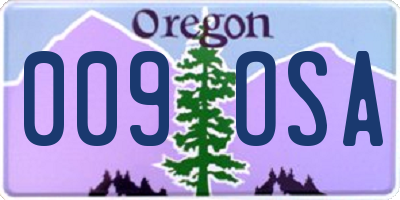 OR license plate 009OSA