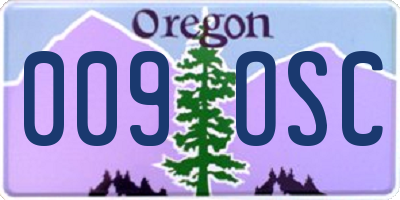 OR license plate 009OSC
