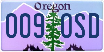 OR license plate 009OSD