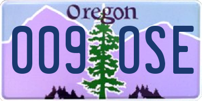 OR license plate 009OSE