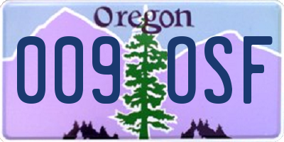 OR license plate 009OSF