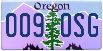 OR license plate 009OSG