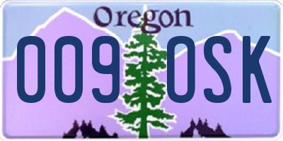OR license plate 009OSK