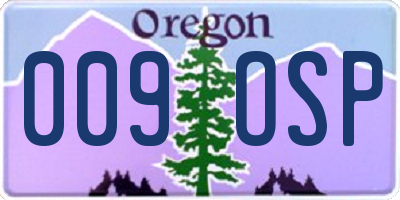 OR license plate 009OSP
