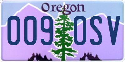 OR license plate 009OSV