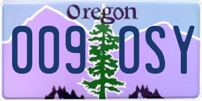 OR license plate 009OSY