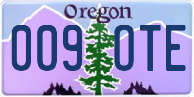 OR license plate 009OTE