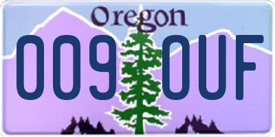 OR license plate 009OUF
