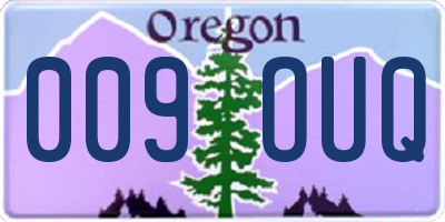 OR license plate 009OUQ