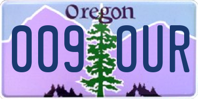 OR license plate 009OUR