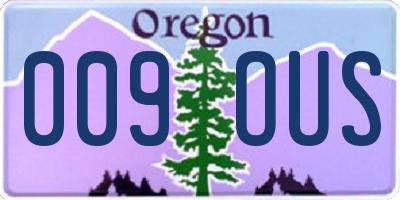 OR license plate 009OUS