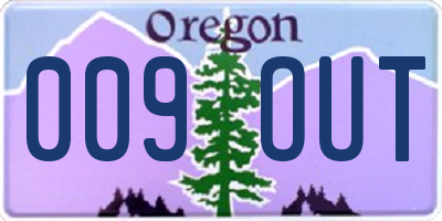 OR license plate 009OUT