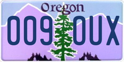 OR license plate 009OUX