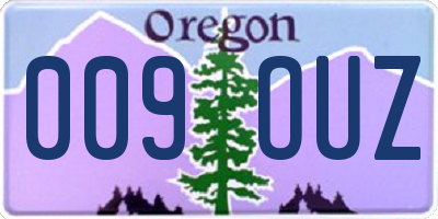 OR license plate 009OUZ