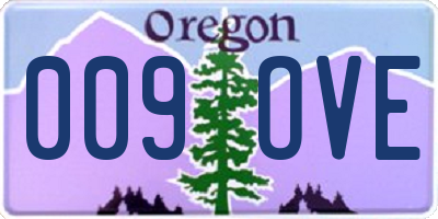 OR license plate 009OVE