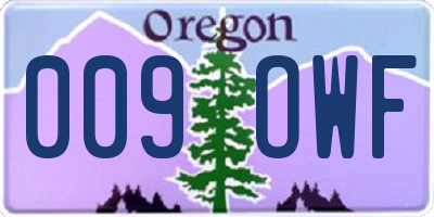 OR license plate 009OWF