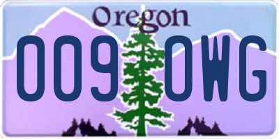 OR license plate 009OWG