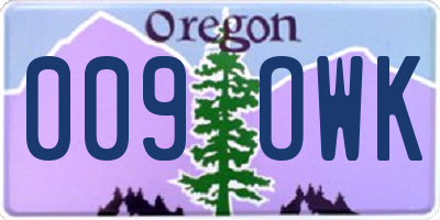 OR license plate 009OWK