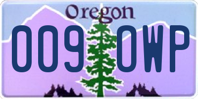 OR license plate 009OWP