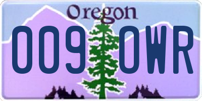 OR license plate 009OWR