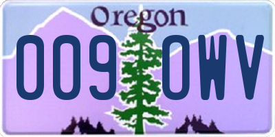OR license plate 009OWV