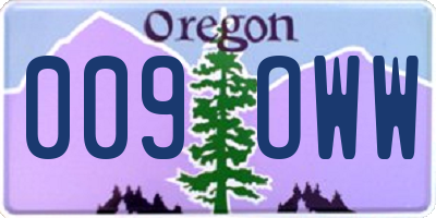 OR license plate 009OWW