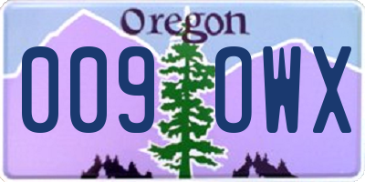 OR license plate 009OWX