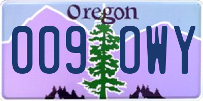 OR license plate 009OWY