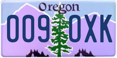 OR license plate 009OXK
