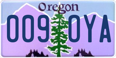 OR license plate 009OYA